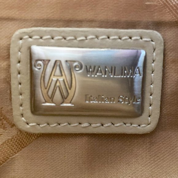 Wanlima Tan Purse Handbag with Brown Classic 5 Pocket Two Tone Zipper Clasp Logo - Picture 8 of 12